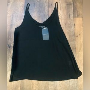 NWT Stella Luce Navy Black Tank Top V Neck Size Small